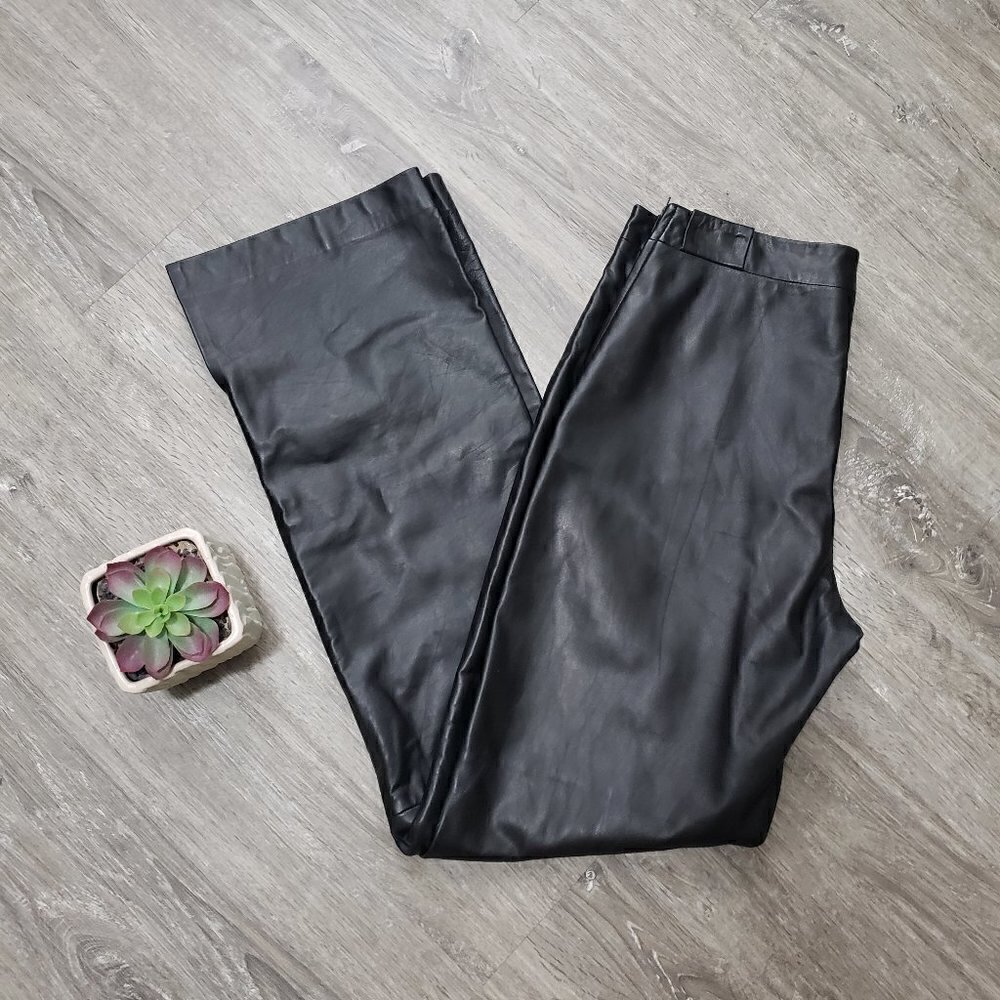 Black's Private Collection Vintage Genuine Leather Pants Sz 10 Wide Leg